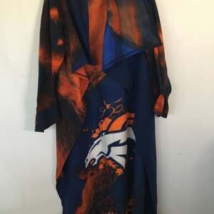 Denver Broncos NFL Cape Tie-Dye Draped Open Front Cardigan Wrap DB4L
